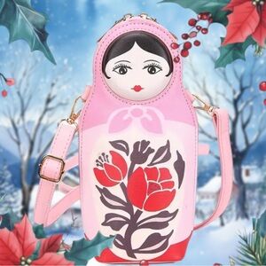 🆕 Russian Matryoshka Doll Novelty Shoulder Bag - Vegan Leather Novelty Purse🪆